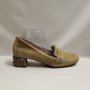 UGG Elise Studded Bling Block Heel Suede Loafers (W Size 7)